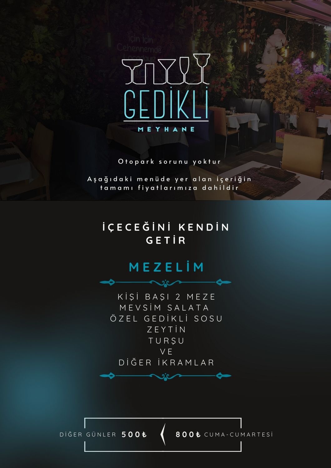 Gedikli Meyhane İçeceğini Kendin Getir - Mezeler